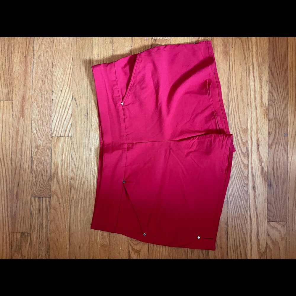 bright red stretchy INC shorts